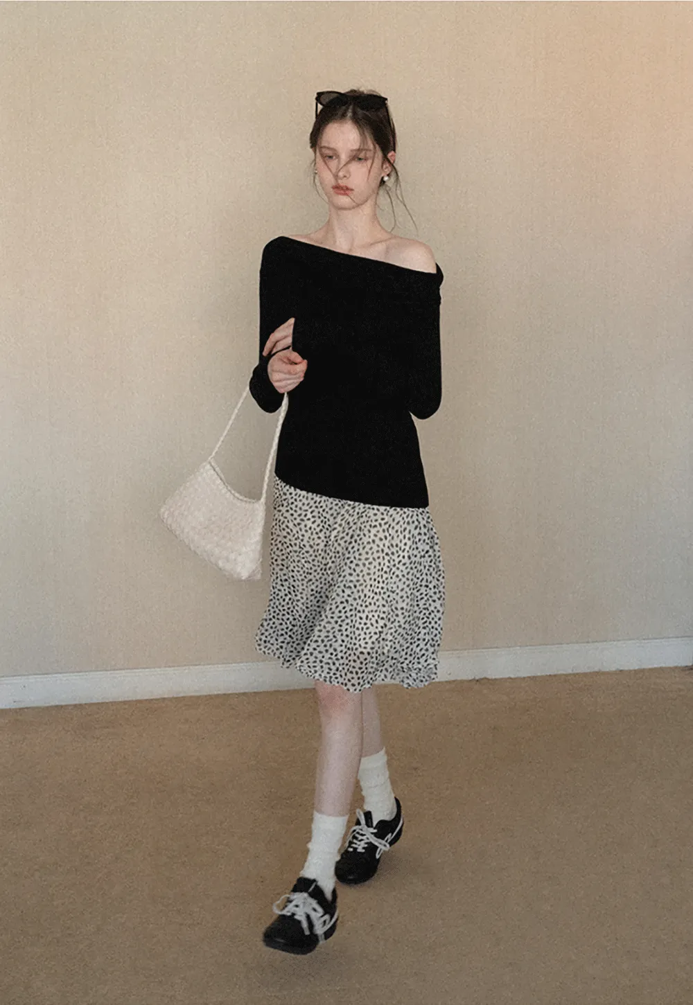 Elegant Off Shoulder Knit Top with Asymmetrical Design