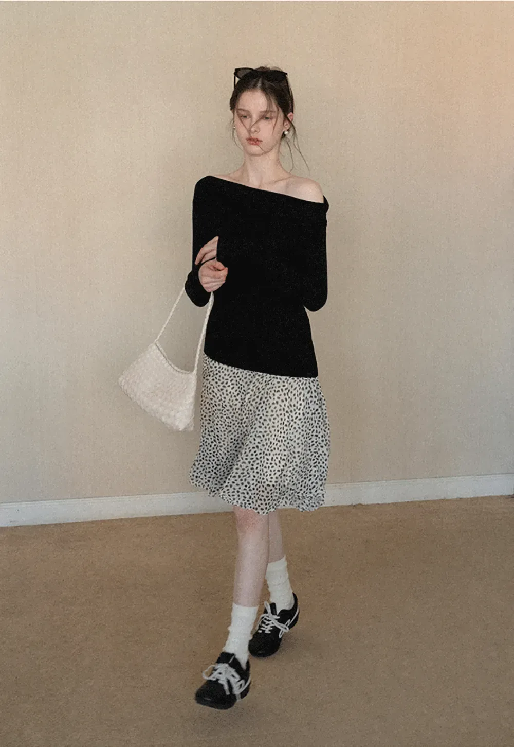 Elegant Off Shoulder Knit Top with Asymmetrical Design