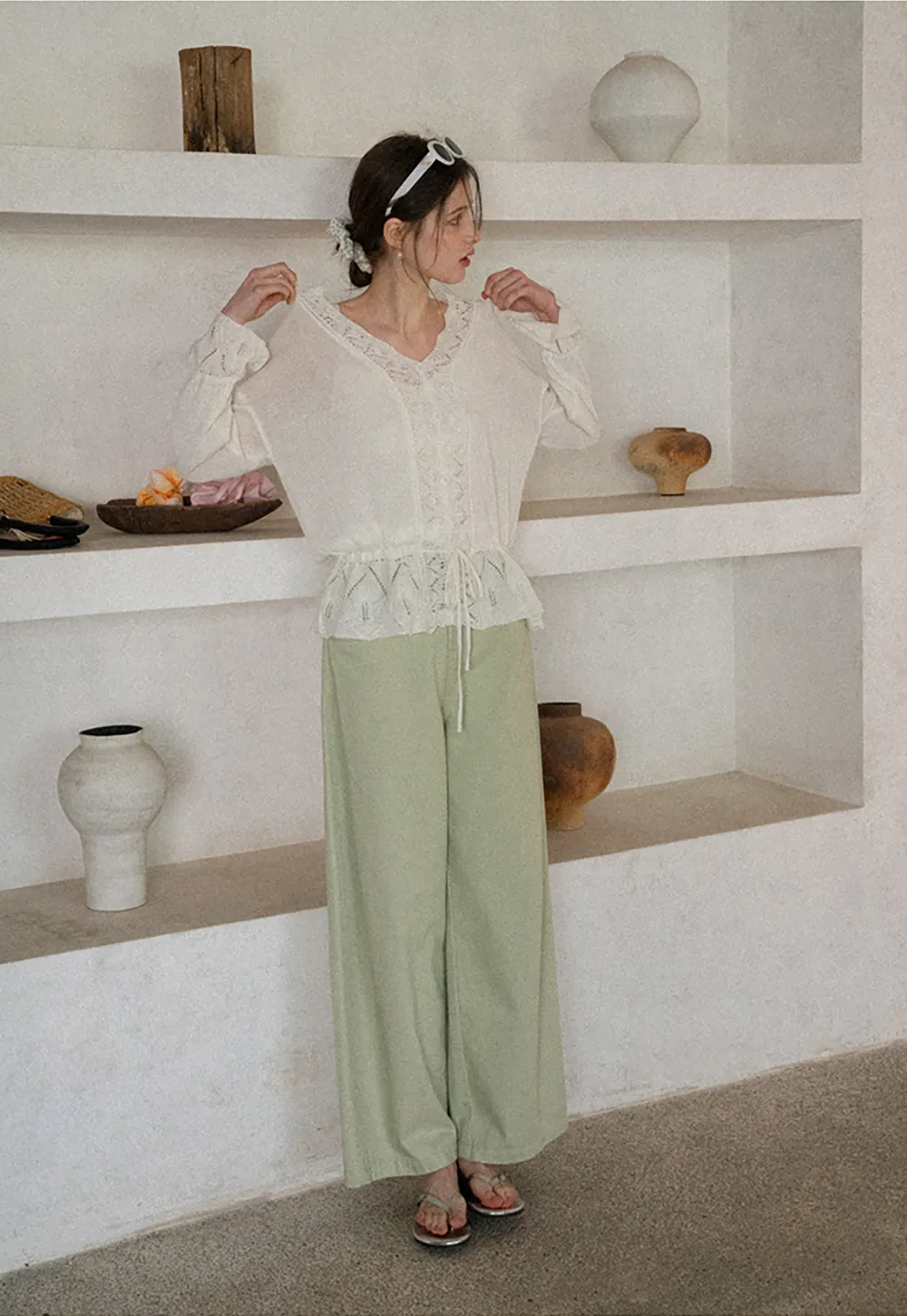 Wide Leg High Waist Casual Pants