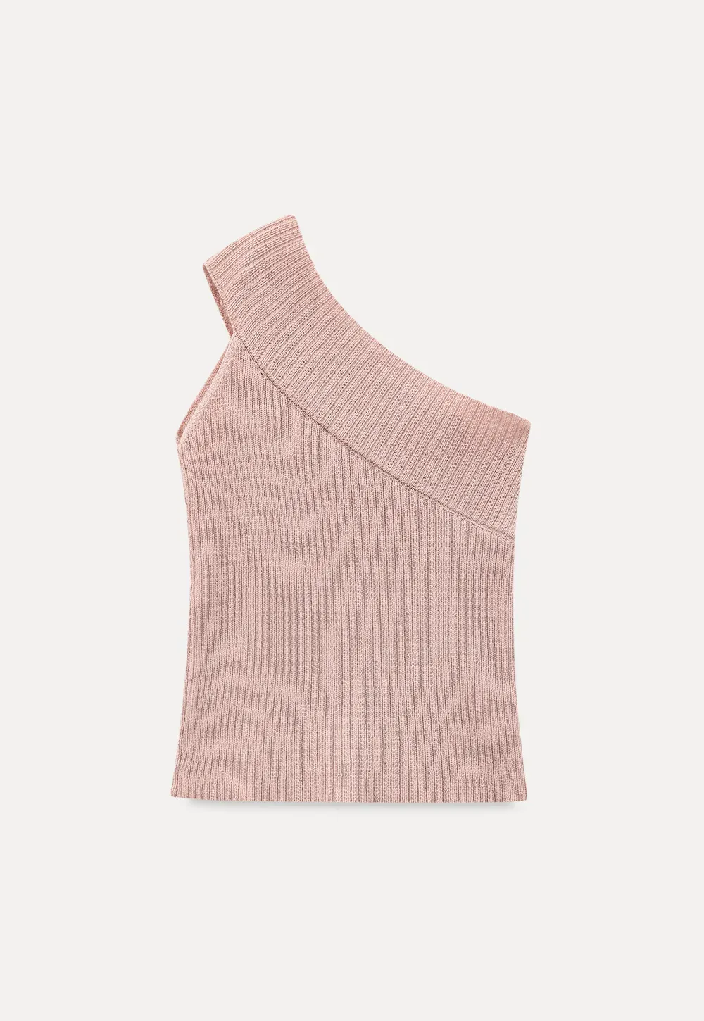 Asymmetrical Ribbed Knit Sleeveless Top
