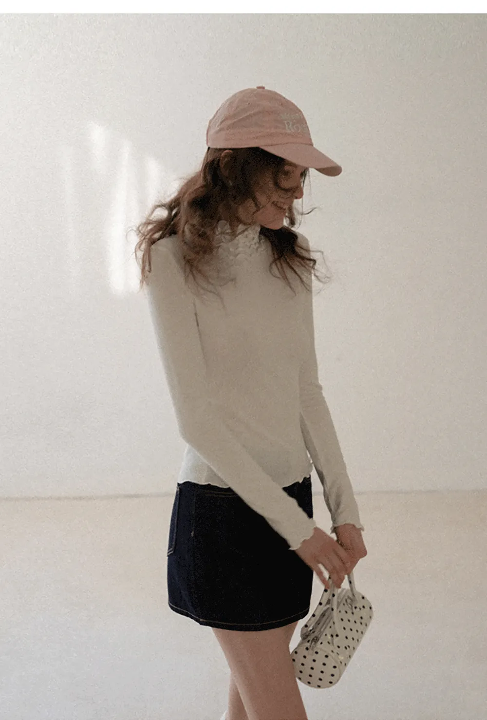 Elegant High Neck Long Sleeve Top with Ruffle Detail