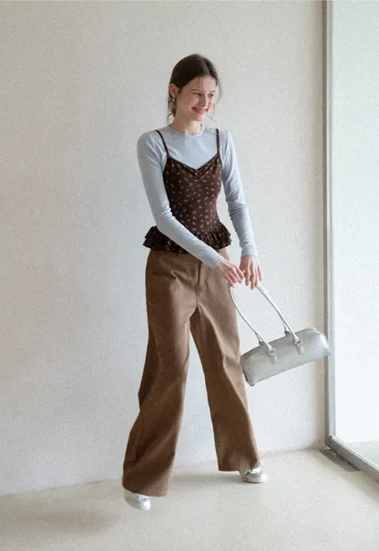 floral peplum tank top with ruffle hem