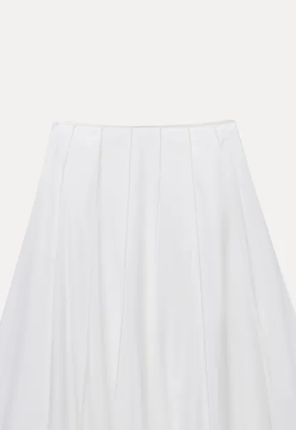 Women's High Waist Pleated Maxi Skirt