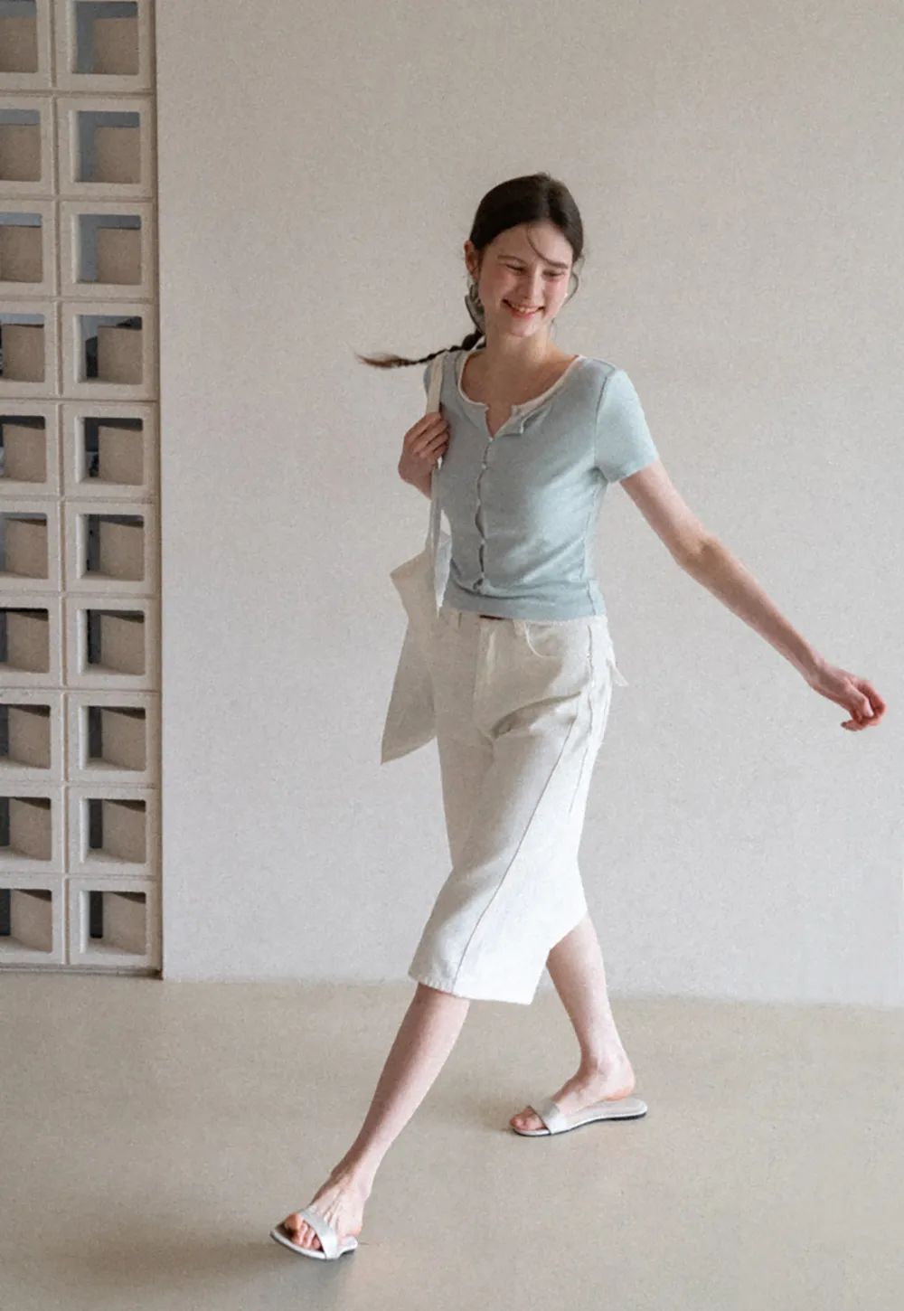 Short Sleeve T Shirt with Lace Trim