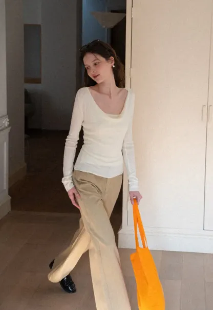 Wide leg high waist denim pants