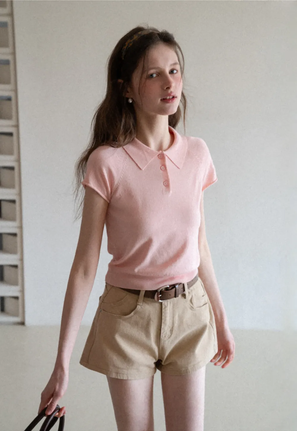 Short Sleeve Knit Polo Shirt