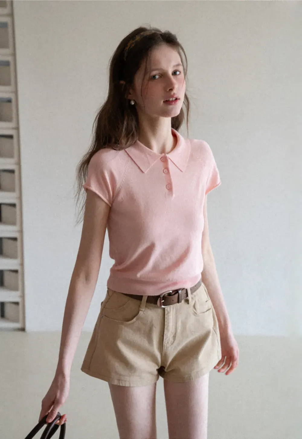 Short Sleeve Knit Polo Shirt