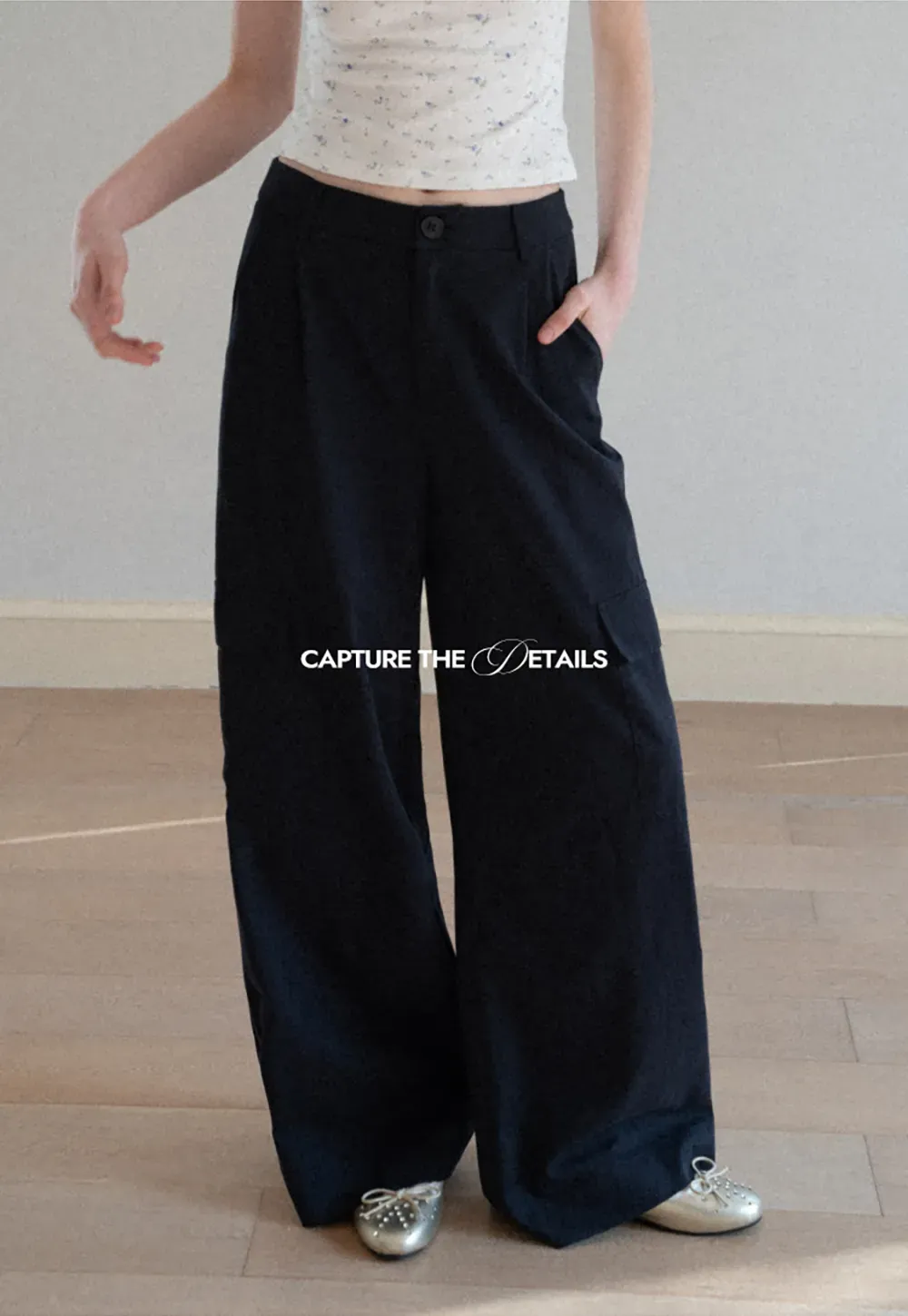 Wide Leg Pleated Casual Pants