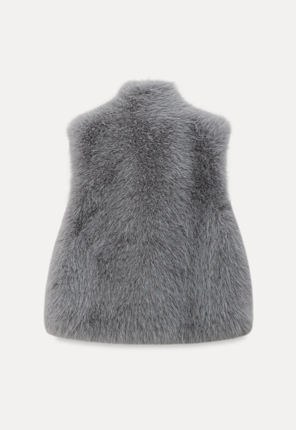 Fur Vest with High Collar Design