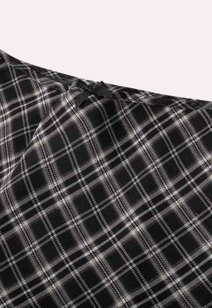 Plaid Skirt with Flowy Hem Design