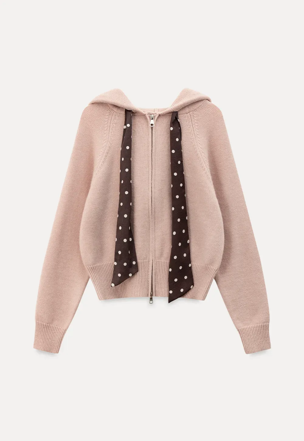 Pink Hooded Knit Sweater for Women Soft Warm Casual Top