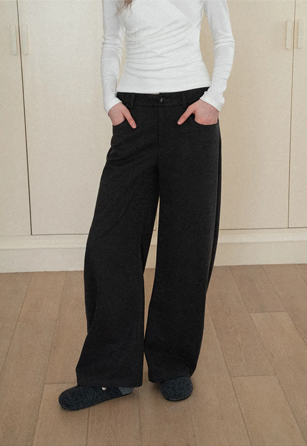 Wide leg high waist casual pants for women