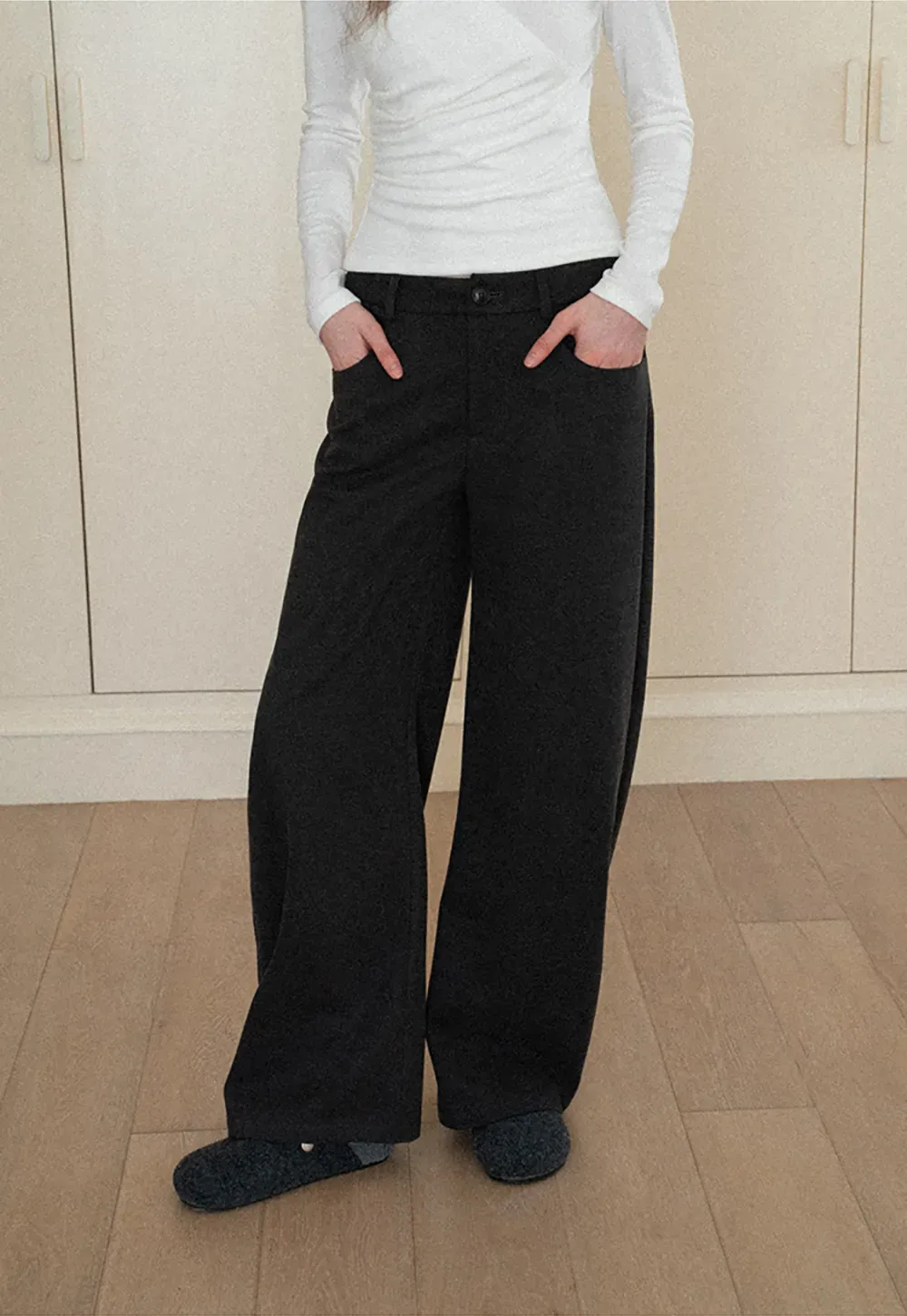 Wide leg high waist casual pants for women