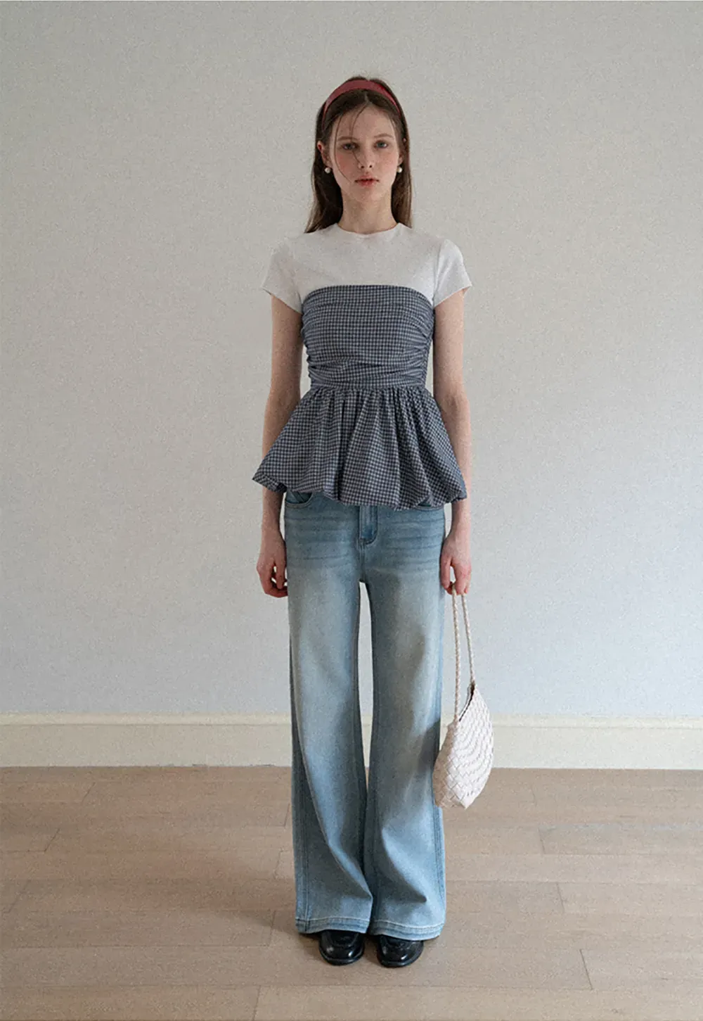 Smocked Waist Checkered Tank Top