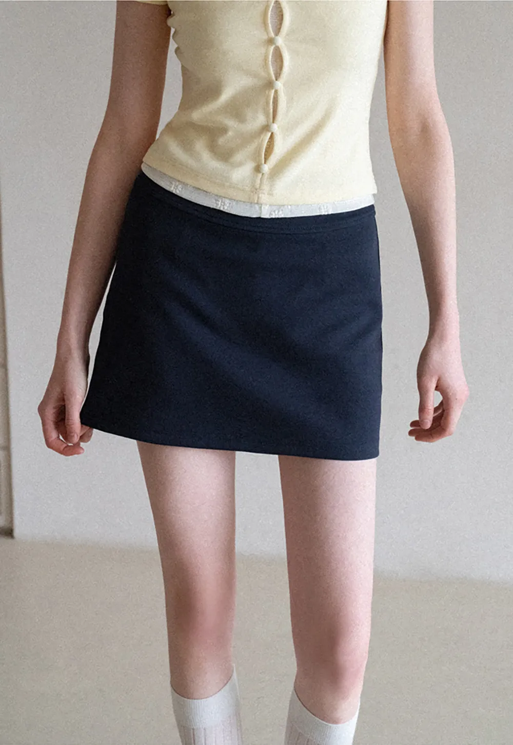 A-line mini skirt with elastic waistband
