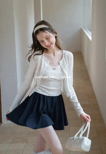 Pleated A-line Mini Skirt with Waistband