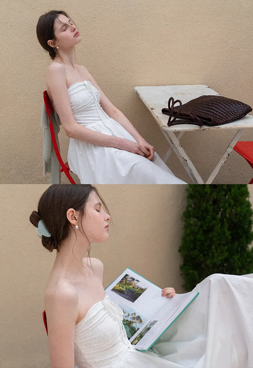 Strapless Maxi Dress with Front Bow Detail