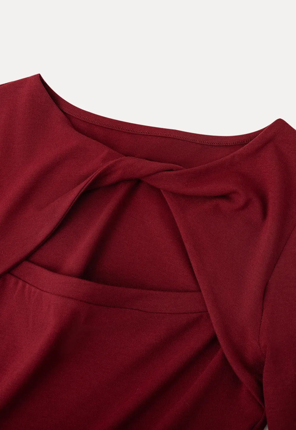 Long sleeve top with front cutout detail