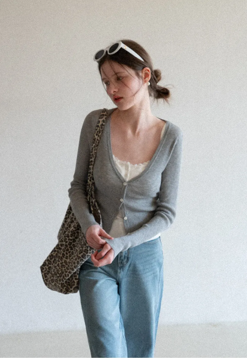 Lightweight Ribbed Knit Cardigan with Open Front