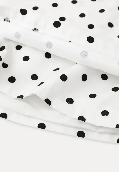 Polka dot mini skirt with layered hem