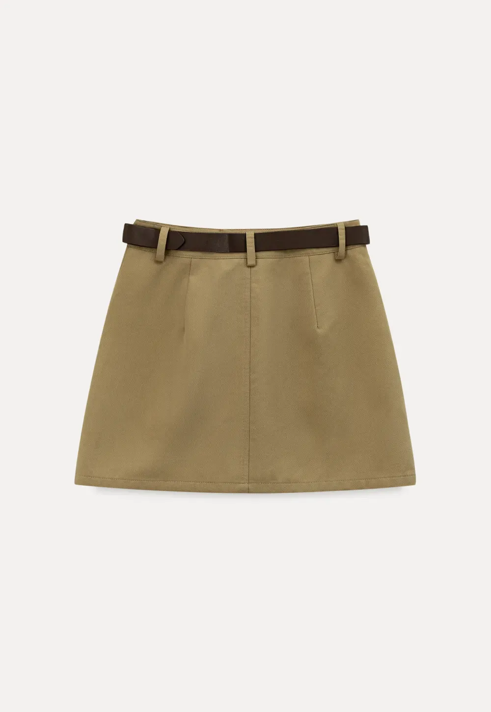 A-line mini skirt with front pockets and belt loops