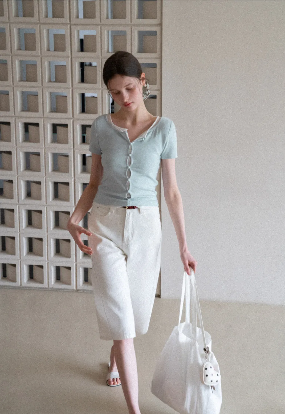 Short Sleeve T Shirt with Lace Trim