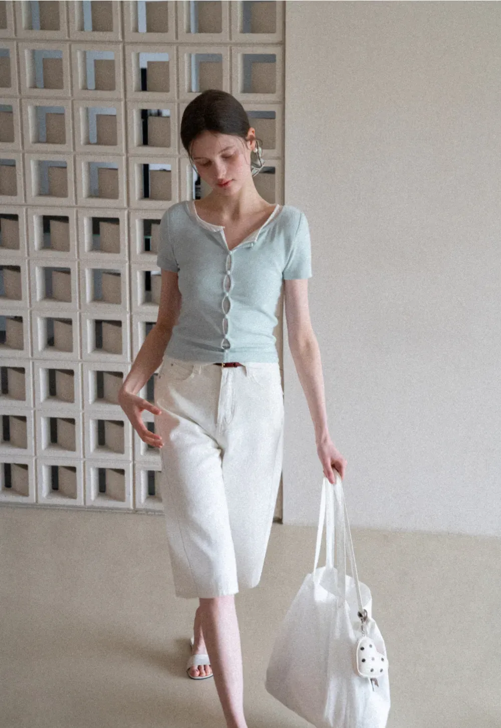 Short Sleeve T Shirt with Lace Trim