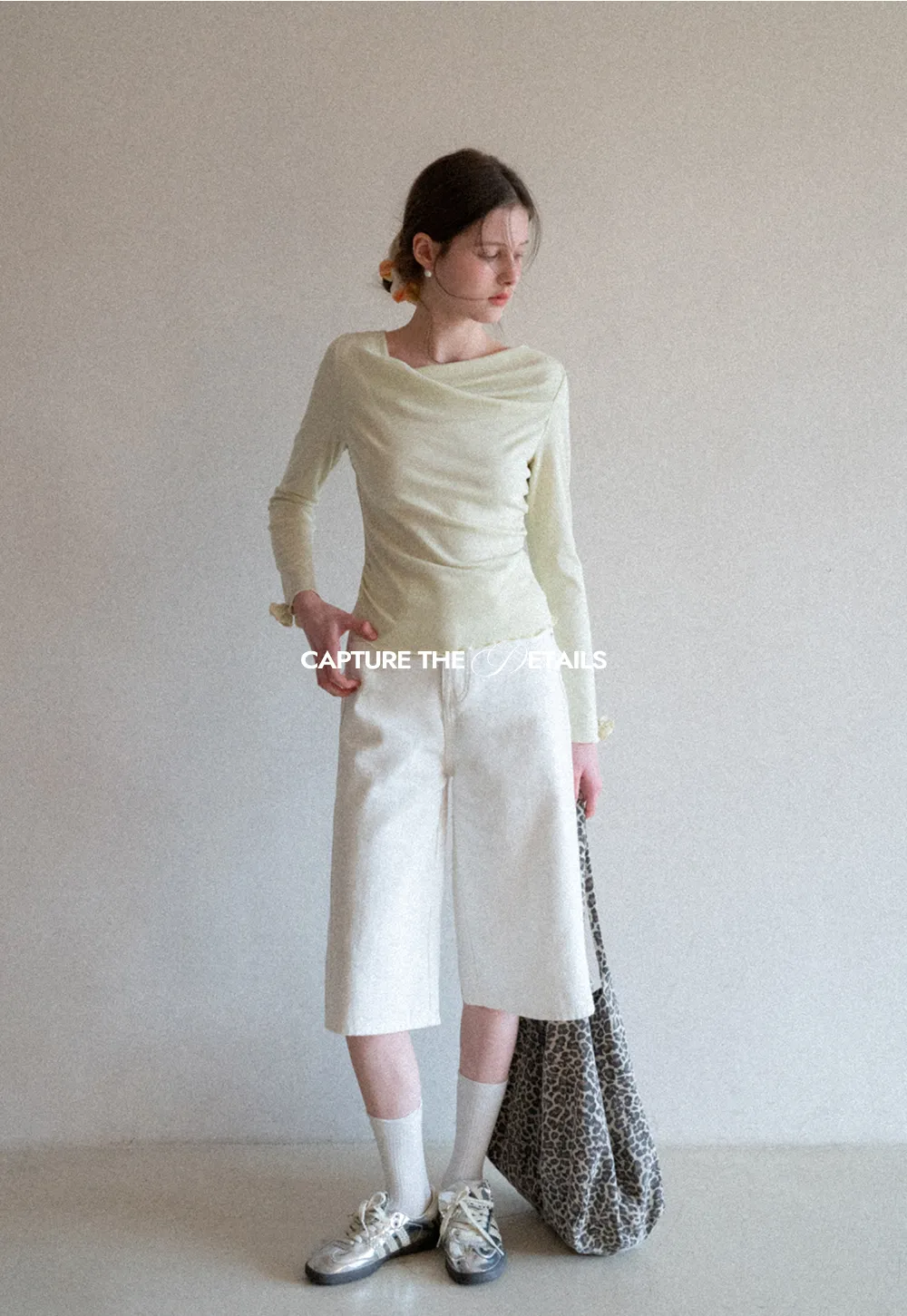 Wide Leg Denim Shorts with Belt and Back Pockets