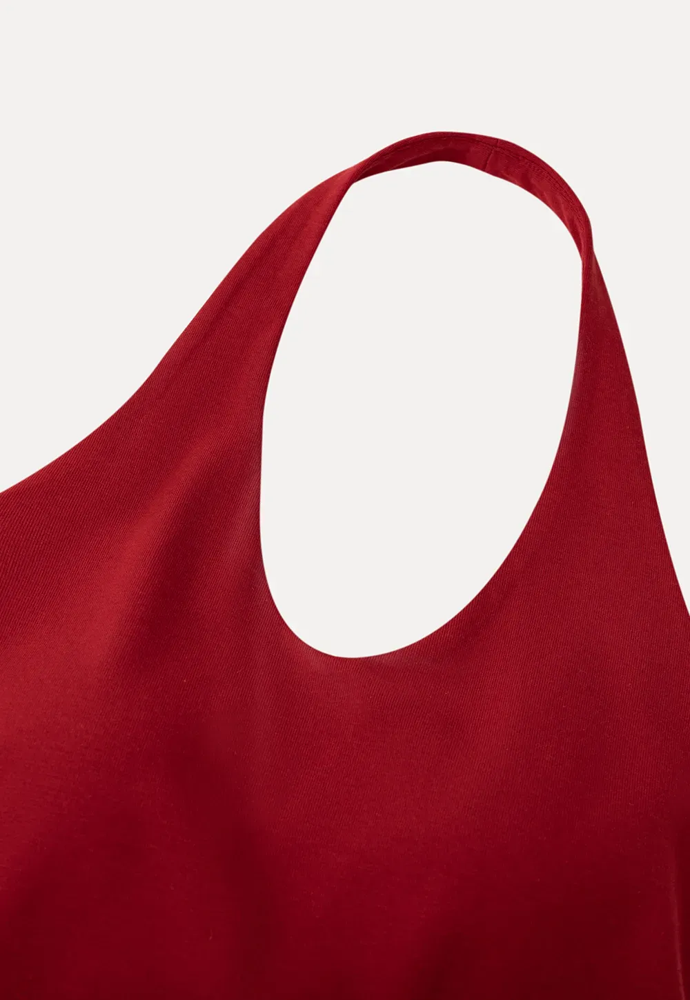 V neck halter tank top with fitted silhouette