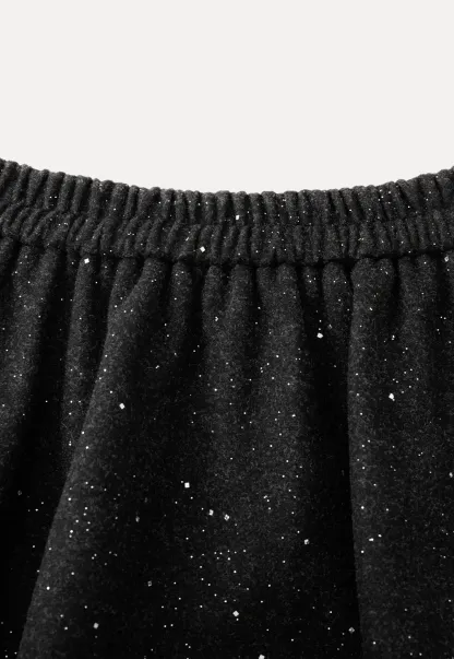 Sparkle Flare Skirt with Elastic Waist