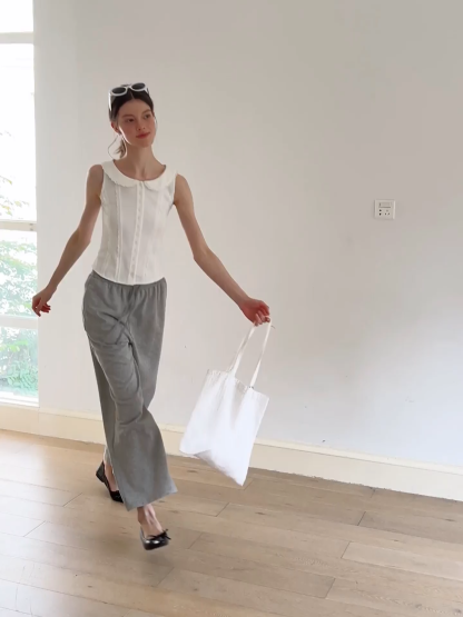 Wide Leg Relaxed Fit Casual Pants