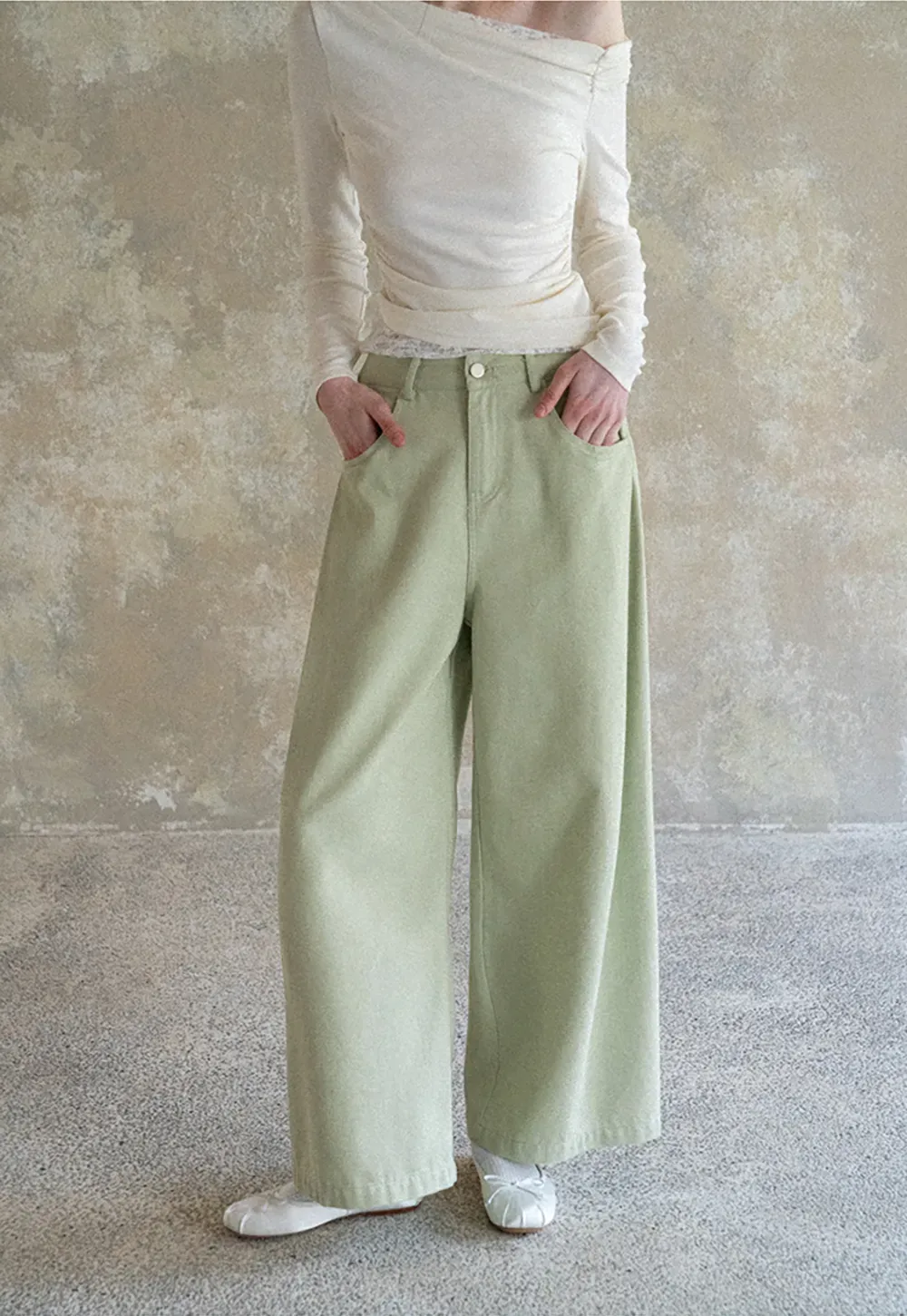 Wide Leg High Waist Casual Pants