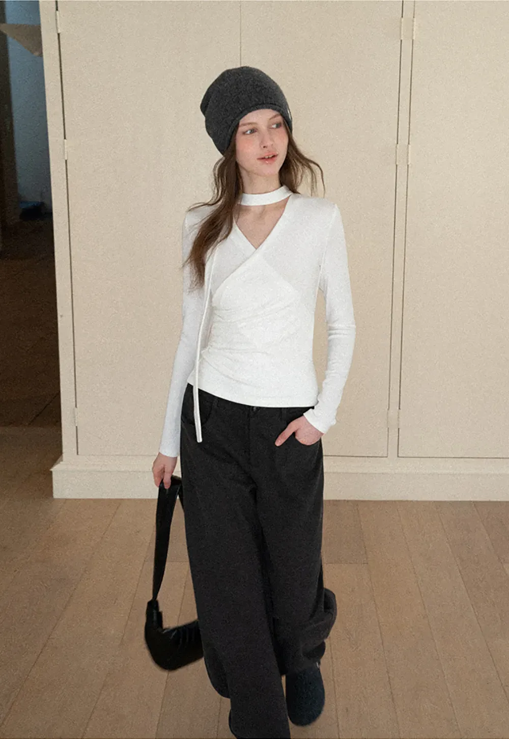 Wide leg high waist casual pants for women