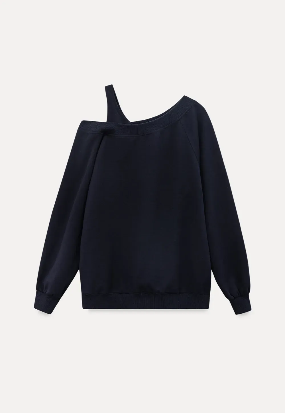 Off Shoulder Sweatshirt with Lace Number Print