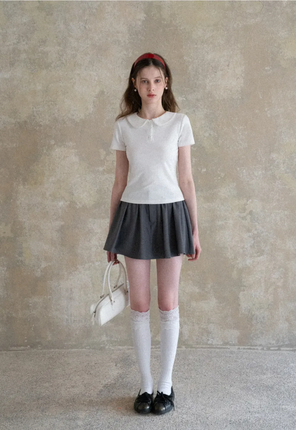 Short Sleeve Collared Button Front T Shirt