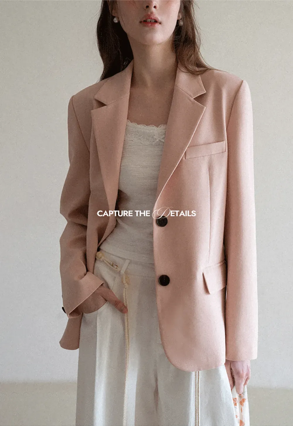 Short Jacket with Notched Collar and Sleeve Buttons