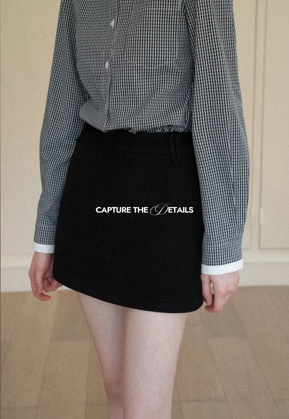 Elegant High Waist Mini Skirt with Belt Detail