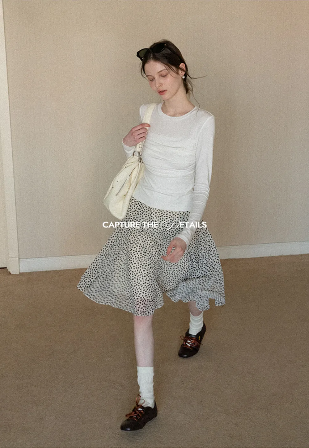 Flowing hem leopard print skirt with ruffle details