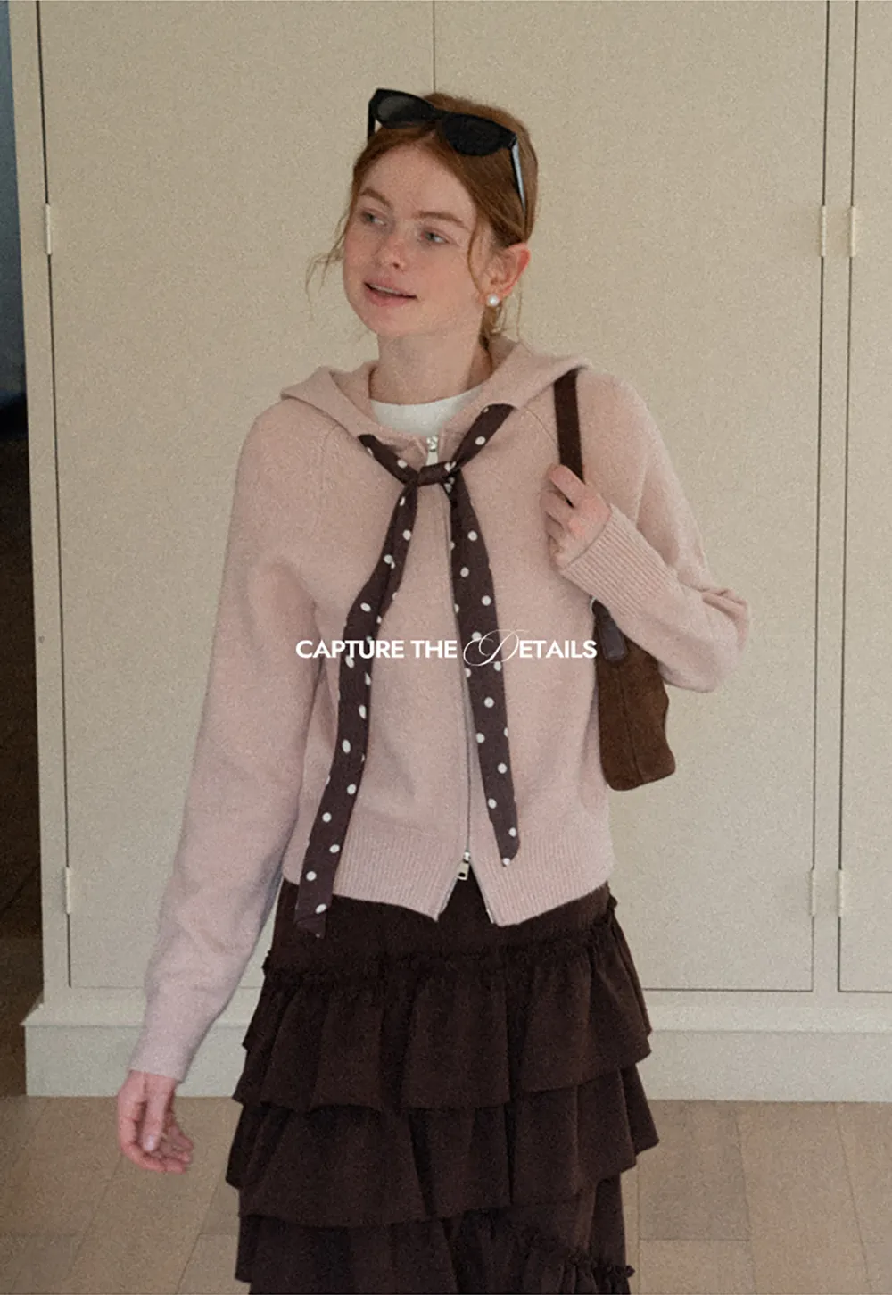 Pink Hooded Knit Sweater for Women Soft Warm Casual Top