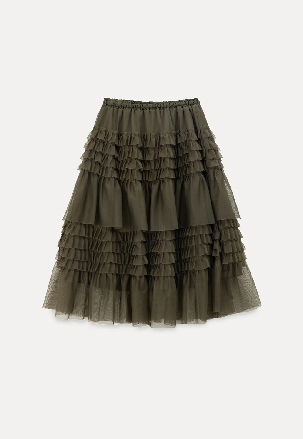 Tiered Ruffled Sheer Skirt with Drawstring Waist