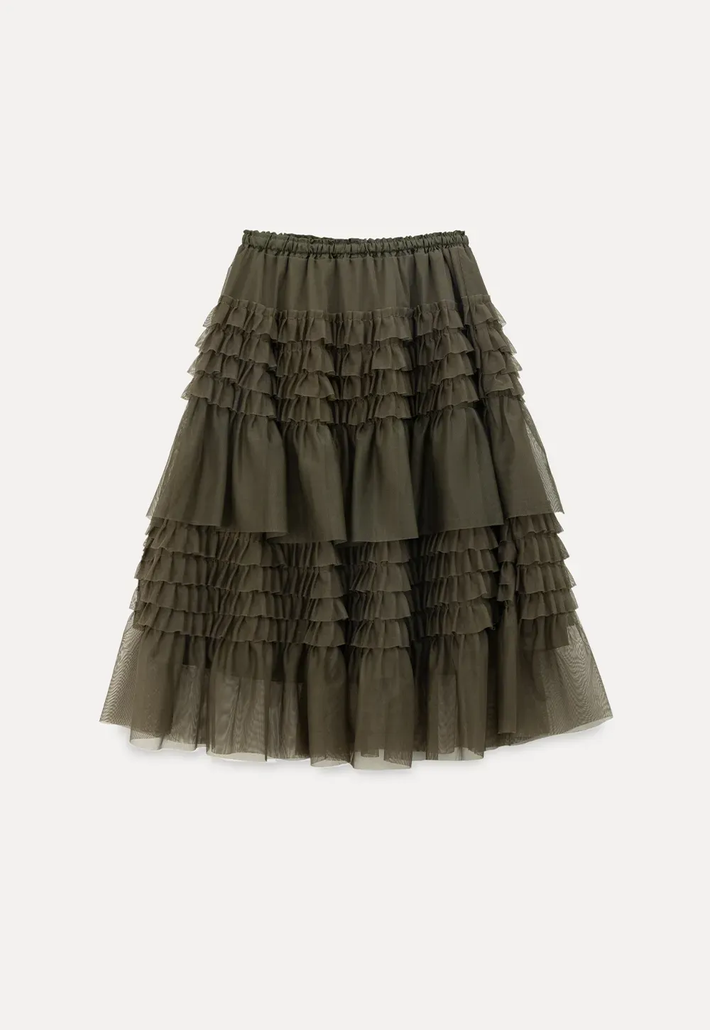 Tiered Ruffled Sheer Skirt with Drawstring Waist