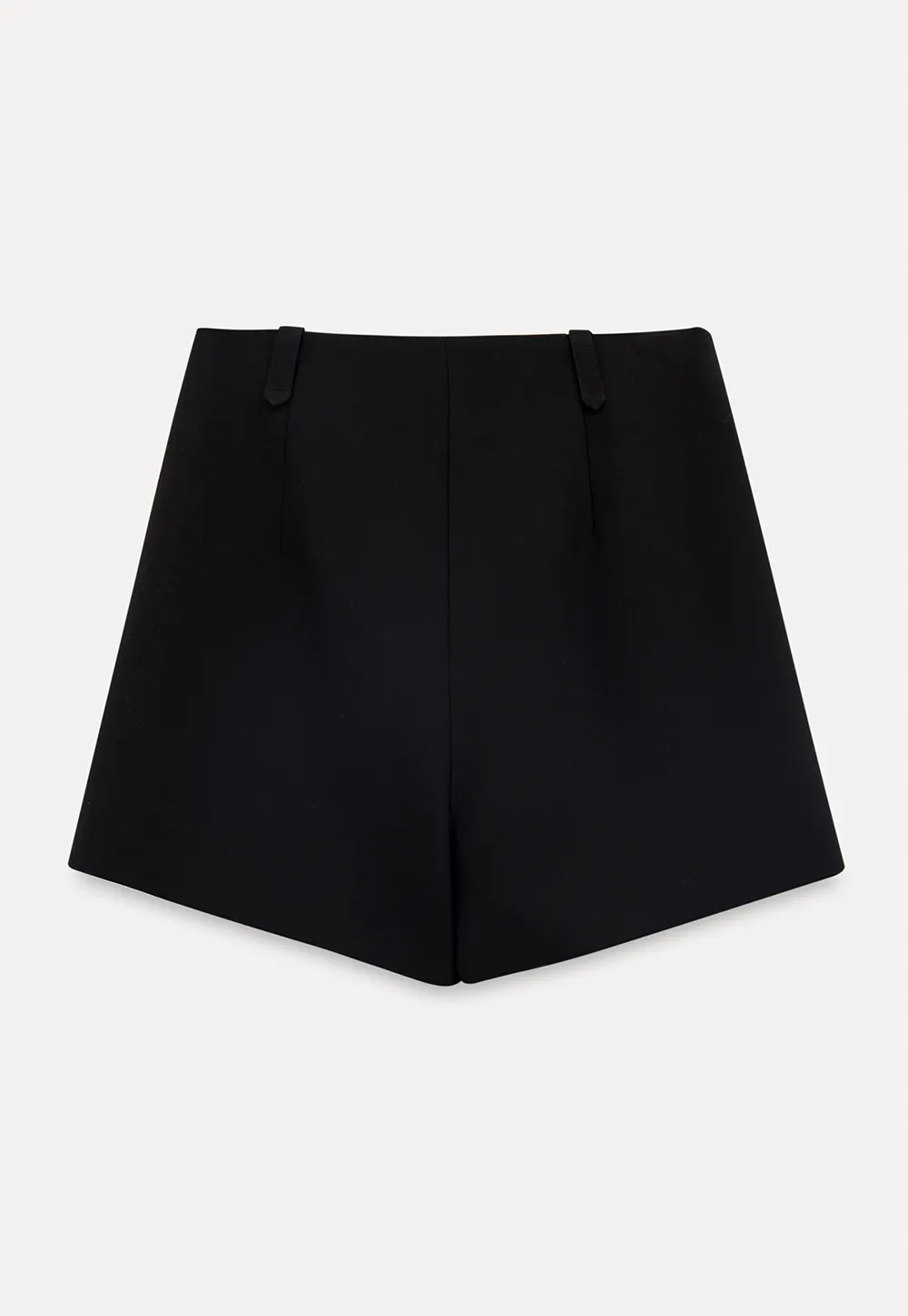 High waist pleated shorts with flared hem