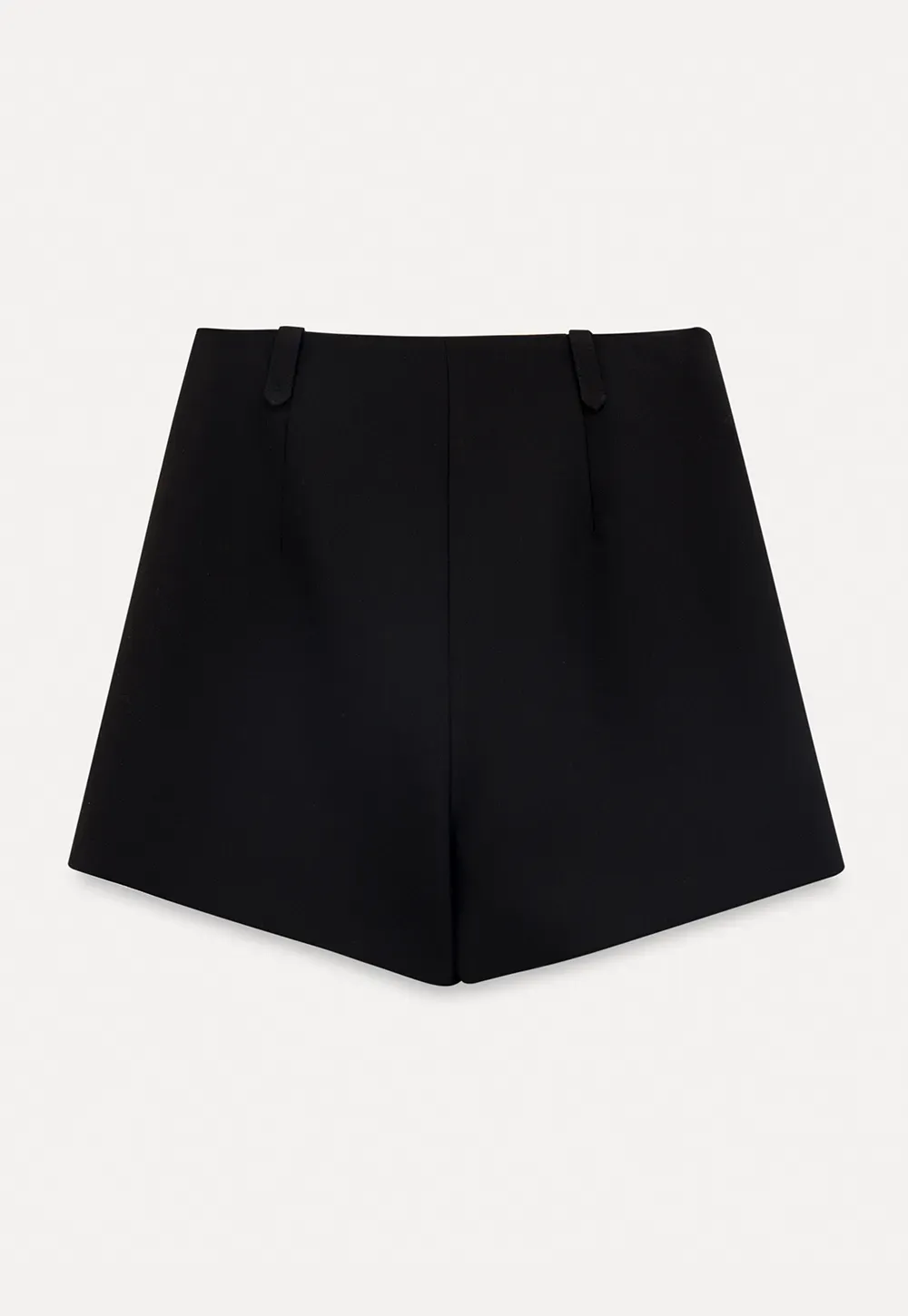High waist pleated shorts with flared hem