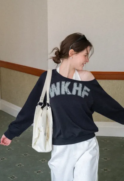 Off Shoulder Sweatshirt with Halter Top