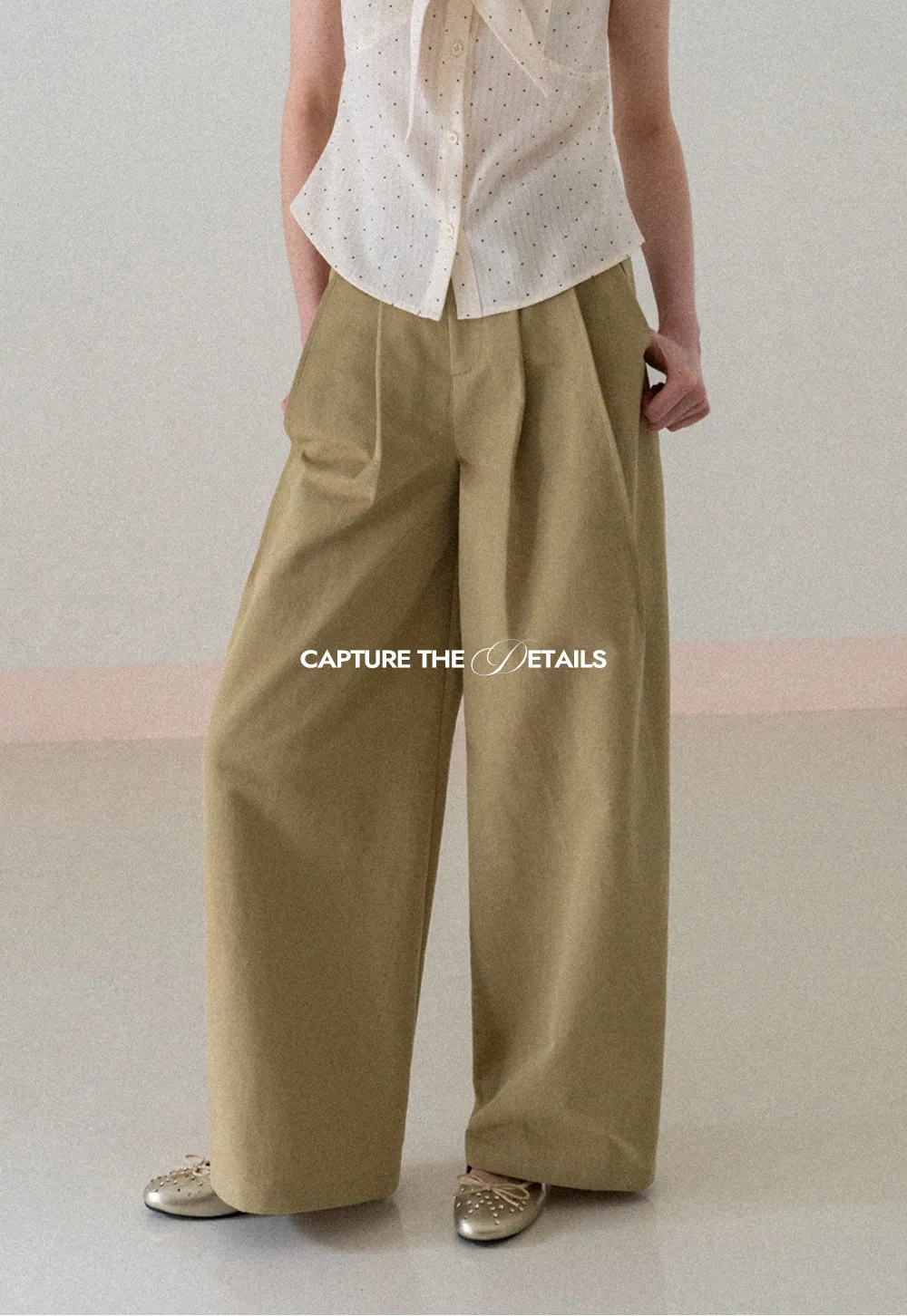 Wide Leg Pleated Casual Pants