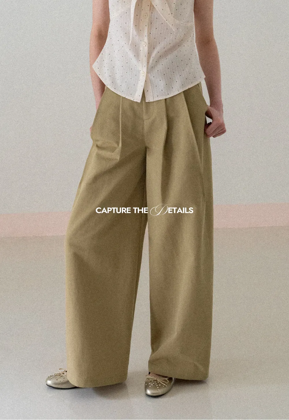 Wide Leg Pleated Casual Pants