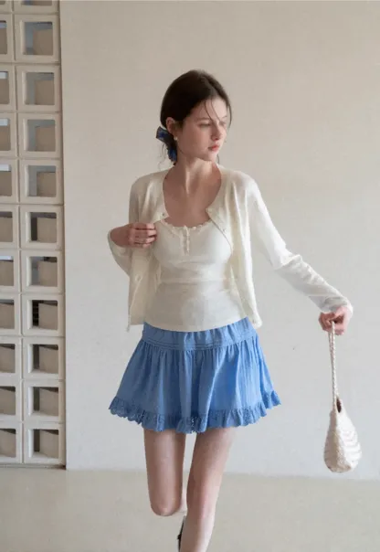 Lightweight Knit Cardigan with Button Front