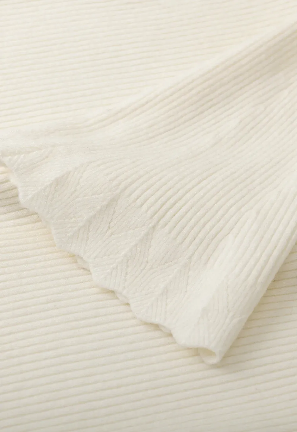 Floral Embellished V Neck Woolen Knit Sweater