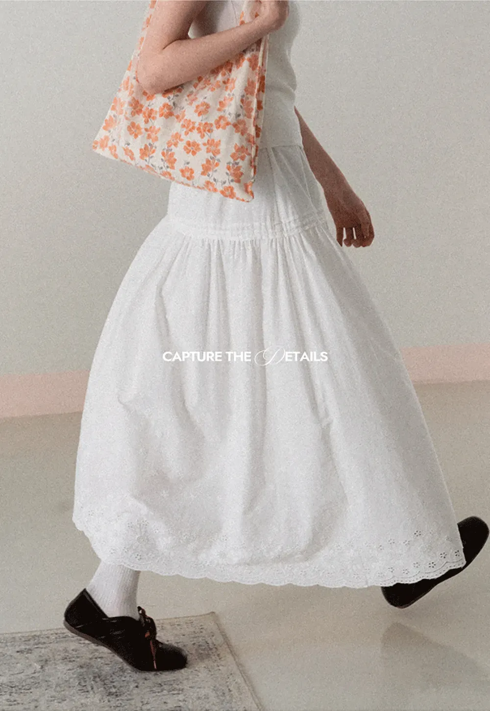 Tiered A-line Midi Skirt with Pleated Detail