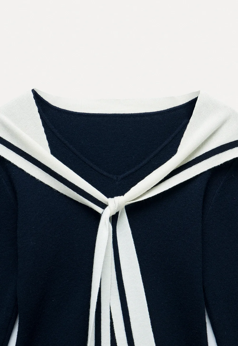 Sailor Tie Knit Long Sleeve Top